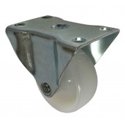 50mm 40Kg White Nylon Fixed Castor on Plate 50mm 40Kg White Nylon Fixed Castor on Plate